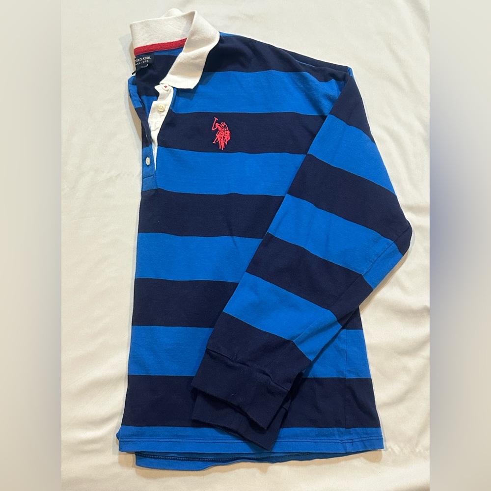 Vintage VTG 90s U.S. Polo Assn. Rugby Shirt Striped Collegiate Polo - Picture 6 of 15